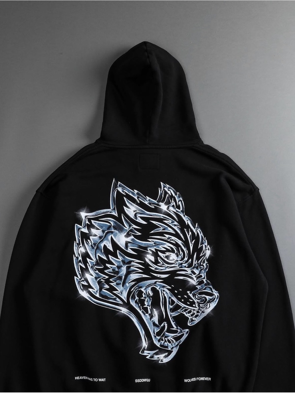 Limited Edition Darc Sport Black Hoodie with Metallic Silver Wolf Graphic